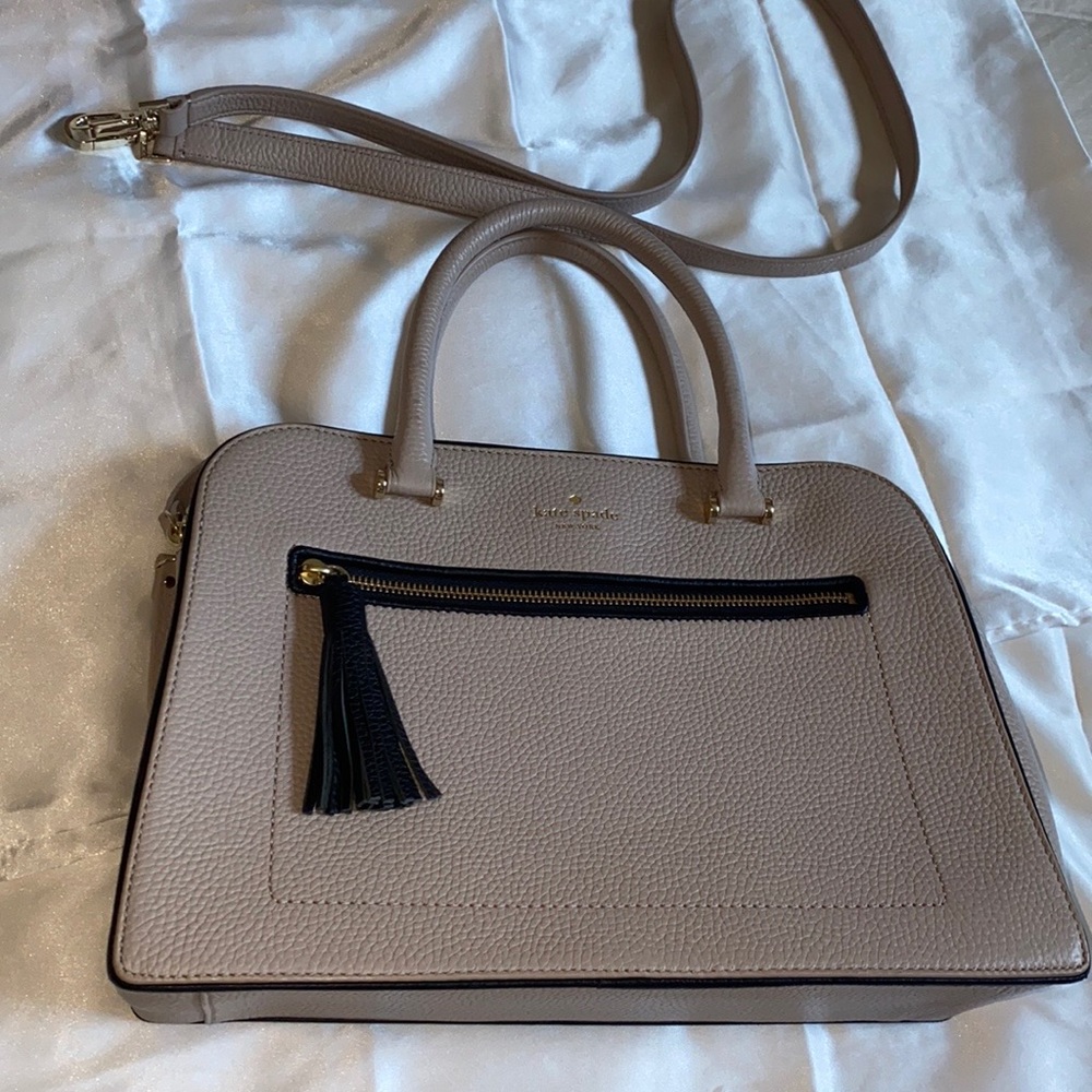 NEW Kate Spade Kalen Chester Beige with black tassel brand new